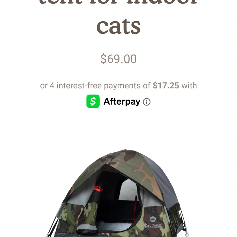 Cat Camp Camouflage Cat Tent